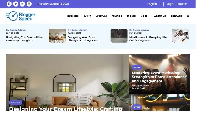 Blog Website Script Source Code in PHP - BloggerSpeed