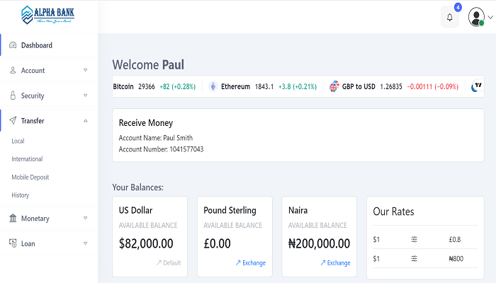 Online Bank Script with Multicurrency - Alpha Bank capture d’écran 3