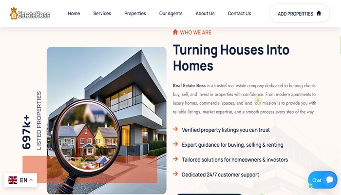Site immobilier Script en PHP - Estate Boss capture d’écran 5