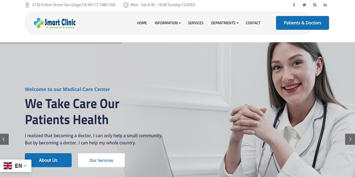 Hôpital Site Script avec suivi- Smart Clinic