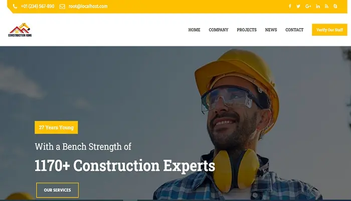 Construction Site web Script avec fonctions de suivi